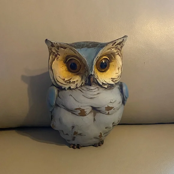 Blue and Gold Owl Figurine - Picture 1 of 1